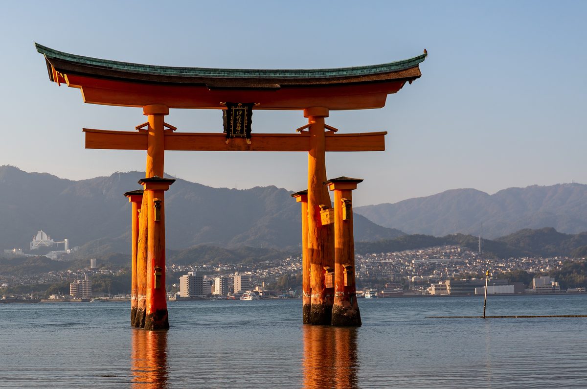 The floating torii gate of Itsukushima Shrine at Miyajima